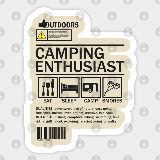 Camping Enthusiast Sticker by hoddynoddy